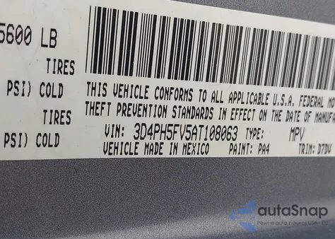 2010 Dodge Journey Sxt from USA, damaged, VIN 3D4PH5FV5AT108063